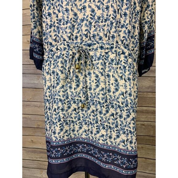 Prato Womens Dress Size 2 Tie Waist Floral Border - Picture 3 of 8